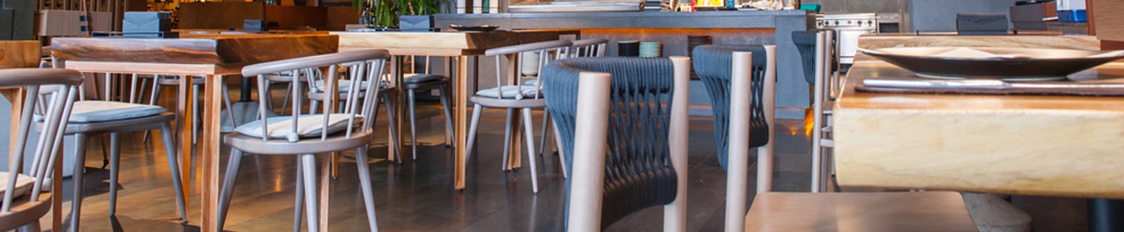 tables and chairs in a restaurant